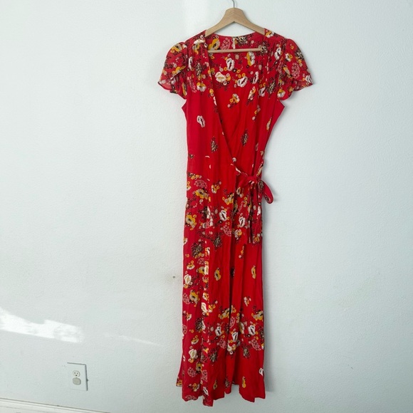 Free People Jess Floral Wrap Maxi Dress Flower - Picture 15 of 15